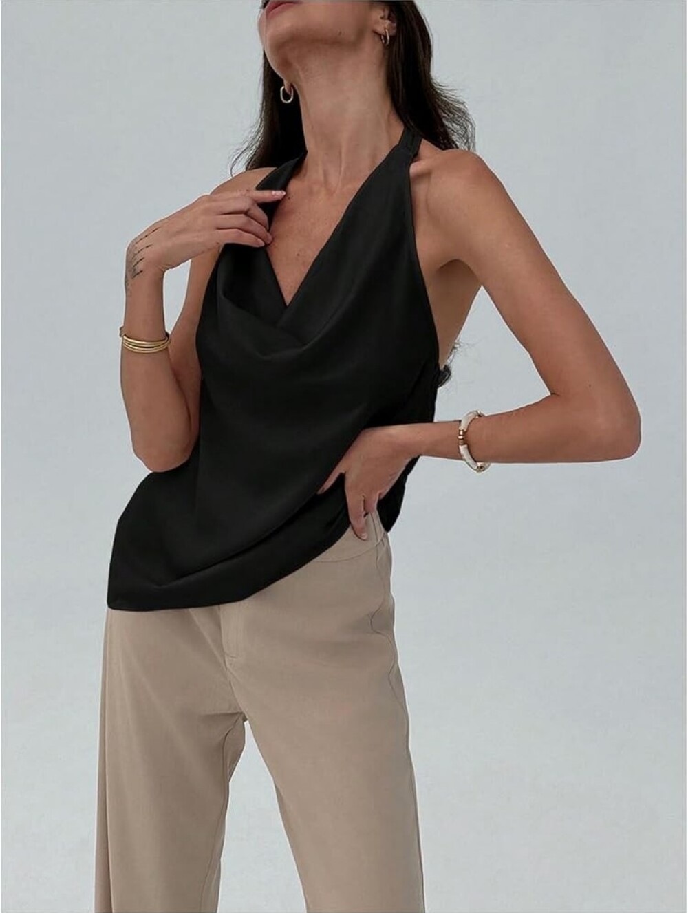 Anthro Dolan Satin Halter Top
